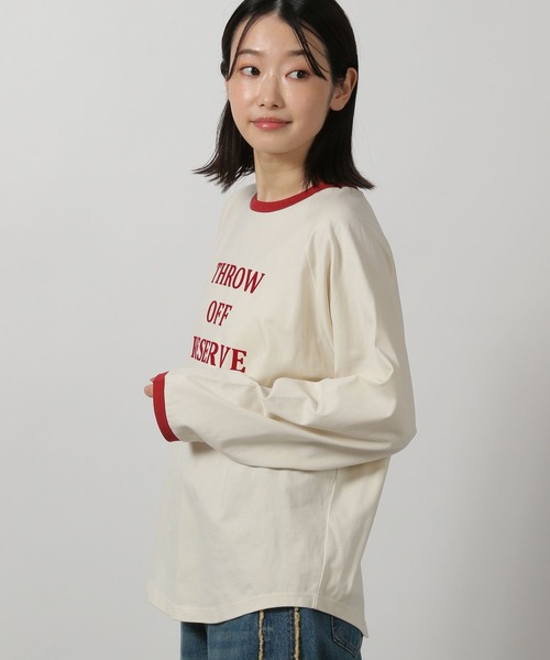 LAKOLE（ラコレ）の「リンガーロゴ長袖T / 318744（Tシャツ/カットソー・レディース・オートミール/チャコール/アイボリー・FREE）」の10枚目の写真