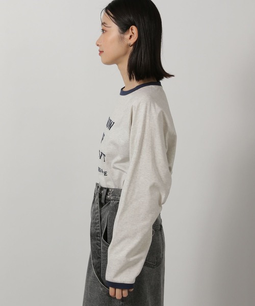 LAKOLE（ラコレ）の「リンガーロゴ長袖T / 318744（Tシャツ/カットソー・レディース・オートミール/チャコール/アイボリー・FREE）」の15枚目の写真