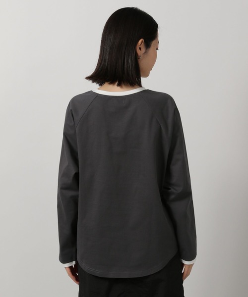 LAKOLE（ラコレ）の「リンガーロゴ長袖T / 318744（Tシャツ/カットソー・レディース・オートミール/チャコール/アイボリー・FREE）」の19枚目の写真