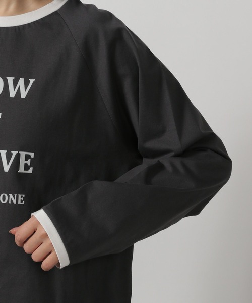 LAKOLE（ラコレ）の「リンガーロゴ長袖T / 318744（Tシャツ/カットソー・レディース・オートミール/チャコール/アイボリー・FREE）」の21枚目の写真