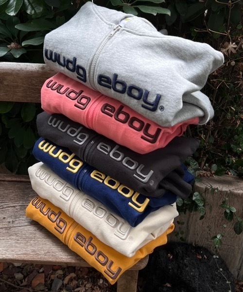 WudgeBoy（ワッジボーイ）の「basic logo zip foodie（パーカー・メンズ・アイボリー/ネイビー系/ピンク/イエロー/グレー/スミクロ・SMALL/LARGE/MEDIUM）」の14枚目の写真