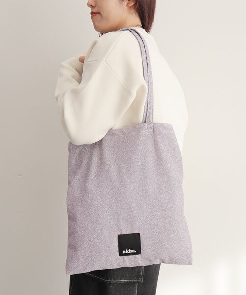 CRAFT STANDARD BOUTIQUE(クラフトスタンダードブティック)の「【追加】akha. ラメトート ◆(トートバッグ・レディース・シルバー/ブラック/ライトピンク/サックスブルー・FREE)」の21枚目の写真