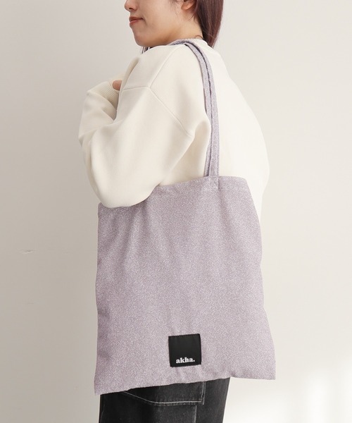 CRAFT STANDARD BOUTIQUE(クラフトスタンダードブティック)の「【追加】akha. ラメトート ◆(トートバッグ・レディース・シルバー/ブラック/ライトピンク/サックスブルー・FREE)」の3枚目の写真