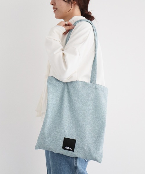 CRAFT STANDARD BOUTIQUE(クラフトスタンダードブティック)の「【追加】akha. ラメトート ◆(トートバッグ・レディース・シルバー/ブラック/ライトピンク/サックスブルー・FREE)」の2枚目の写真