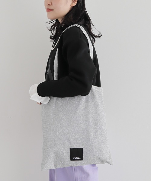 CRAFT STANDARD BOUTIQUE(クラフトスタンダードブティック)の「【追加】akha. ラメトート ◆(トートバッグ・レディース・シルバー/ブラック/ライトピンク/サックスブルー・FREE)」の4枚目の写真