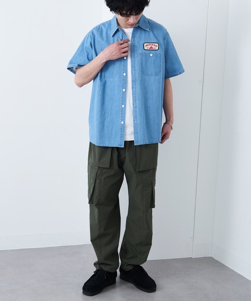 RED KAP（レッドキャップ）の「【RED KAP】限定商品 インダストリアルワークデニムシャンブレー ショートスリーブシャツ/半袖シャツ（シャツ/ブラウス・メンズ・ブルー/インディゴブルー・S/LL/L/M）」の4枚目の写真