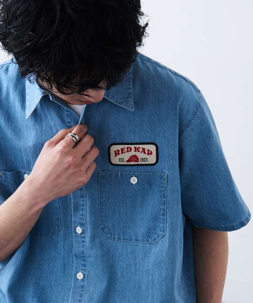 RED KAP（レッドキャップ）の「【RED KAP】限定商品 インダストリアルワークデニムシャンブレー ショートスリーブシャツ/半袖シャツ（シャツ/ブラウス・メンズ・ブルー/インディゴブルー・S/LL/L/M）」の7枚目の写真