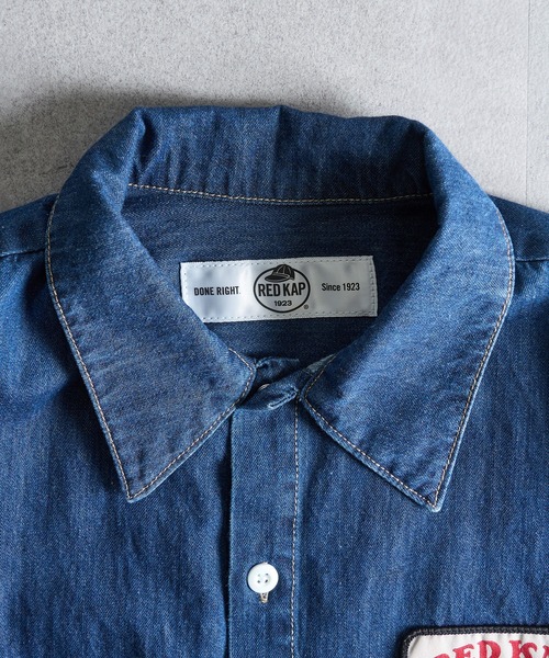RED KAP（レッドキャップ）の「【RED KAP】限定商品 インダストリアルワークデニムシャンブレー ショートスリーブシャツ/半袖シャツ（シャツ/ブラウス・メンズ・ブルー/インディゴブルー・S/LL/L/M）」の14枚目の写真