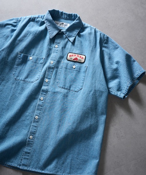 RED KAP（レッドキャップ）の「【RED KAP】限定商品 インダストリアルワークデニムシャンブレー ショートスリーブシャツ/半袖シャツ（シャツ/ブラウス・メンズ・ブルー/インディゴブルー・S/LL/L/M）」の3枚目の写真