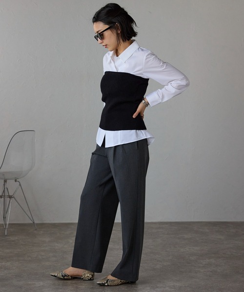 etre pret(エトレプレ)の「ストレッチ長袖レギュラーカラーシャツ(ビジネスシャツ・レディース・ホワイト/ピンク/ブルー・9号/13号/5号/7号/15号/11号)」の17枚目の写真
