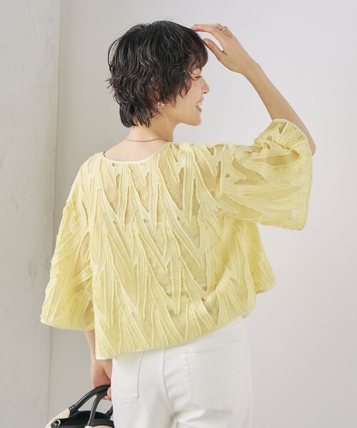 NOLLEY’S Sophi(ノーリーズソフィ)の「《セットアップ対応》キラキラカットジャガード2WAYブラウス(シャツ/ブラウス・レディース・イエロー系その他/ホワイト系その他2・38)」の11枚目の写真