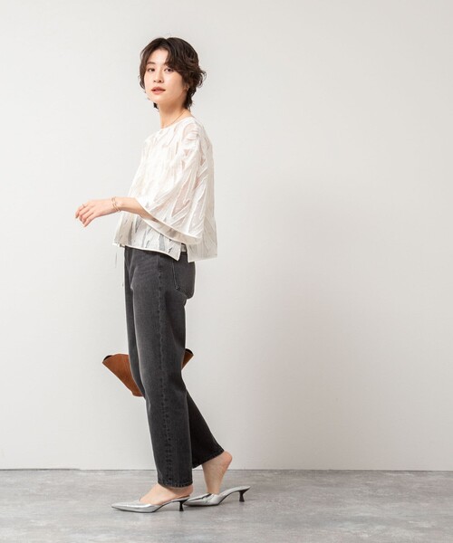 NOLLEY’S Sophi(ノーリーズソフィ)の「《セットアップ対応》キラキラカットジャガード2WAYブラウス(シャツ/ブラウス・レディース・イエロー系その他/ホワイト系その他2・38)」の17枚目の写真