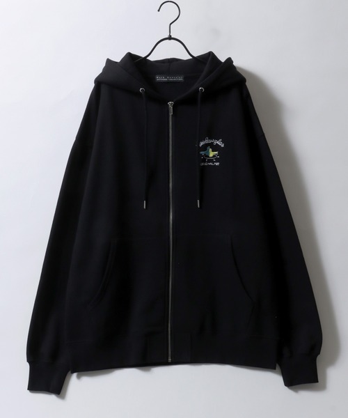 Mark Gonzales（マーク・ゴンザレス）の「MARK GONZALES ARTWORK COLLECTION/マークゴンザレス 別注 ワンポイント刺繍 バックプリント 袖プリント オーバーサイズ 裏起毛 フルジップパーカー フーディー レディース メンズ（パーカー・メンズ・アッシュグレー/ブラック/ホワイト/ホワイト系その他/ブラック系その他/グレー系その他・M/L/XL）」の9枚目の写真