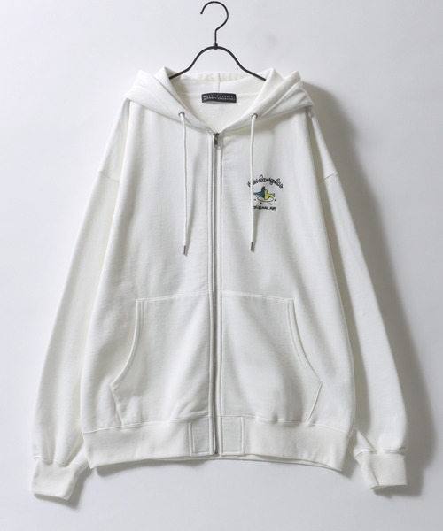 Mark Gonzales（マーク・ゴンザレス）の「MARK GONZALES ARTWORK COLLECTION/マークゴンザレス 別注 ワンポイント刺繍 バックプリント 袖プリント オーバーサイズ 裏起毛 フルジップパーカー フーディー レディース メンズ（パーカー・メンズ・アッシュグレー/ブラック/ホワイト/ホワイト系その他/ブラック系その他/グレー系その他・M/L/XL）」の7枚目の写真