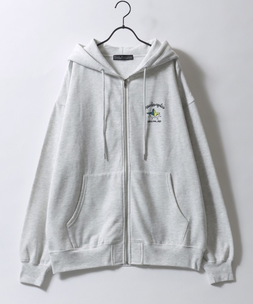 Mark Gonzales（マーク・ゴンザレス）の「MARK GONZALES ARTWORK COLLECTION/マークゴンザレス 別注 ワンポイント刺繍 バックプリント 袖プリント オーバーサイズ 裏起毛 フルジップパーカー フーディー レディース メンズ（パーカー・メンズ・アッシュグレー/ブラック/ホワイト/ホワイト系その他/ブラック系その他/グレー系その他・M/L/XL）」の11枚目の写真