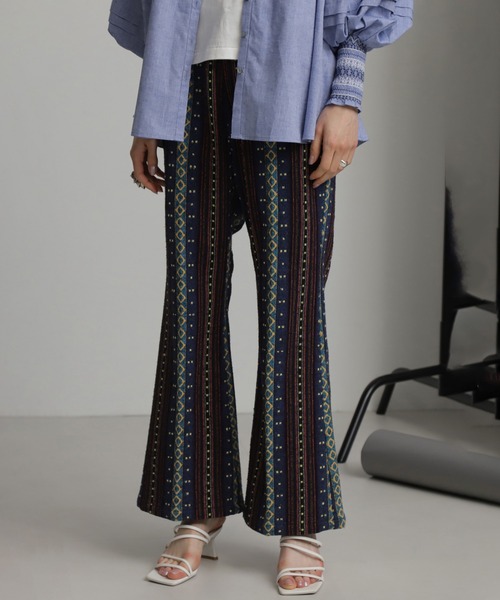 パンツ ROSE BUD (mag.by c)JACQUARD FLARE PANTS セール】(mag.by c)JACQUARD FLARE PANTS（その他パンツ）｜ROSE