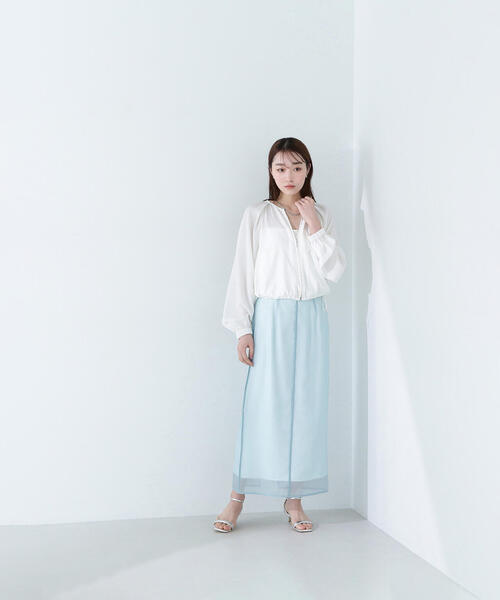 ◇【THINK NATURAL】シアーレイヤードナロースカート