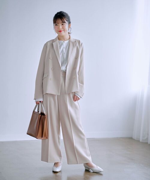 新品 タグ付 cohina ダブルテーラードジャケット オフィス　カジュアル F 新品 タグ付 cohina ダブルテーラードジャケット オフィス