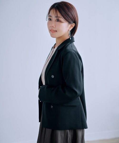 【新品】COHINA　コヒナ　ジャケット ソフトドビーダブルジャケット | 小柄・低身長女性向け