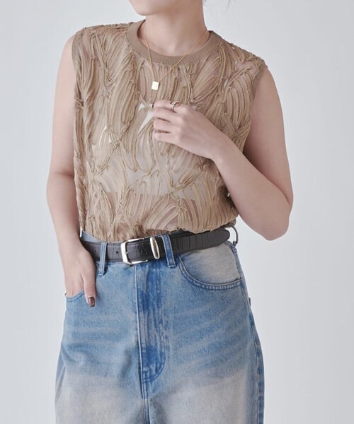 margaux マルゴー 刺繍レース タンクトップ margaux マルゴー 刺繍レース タンクトップ 刺繍レースタンク