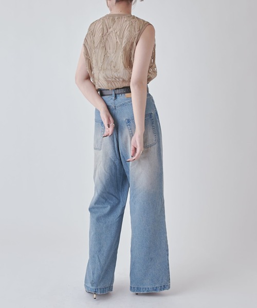 Lui's（ルイス）の「刺繍レースタンクトップ（Tシャツ/カットソー・レディース・ベージュ/ピンク/ブラック/アイボリー/ライトグレー・FREE）」の20枚目の写真