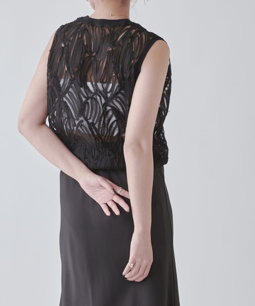 Lui's（ルイス）の「刺繍レースタンクトップ（Tシャツ/カットソー・レディース・ベージュ/ピンク/ブラック/アイボリー/ライトグレー・FREE）」の22枚目の写真