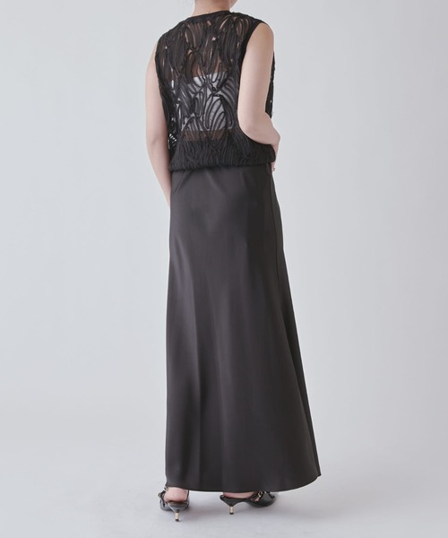 Lui's（ルイス）の「刺繍レースタンクトップ（Tシャツ/カットソー・レディース・ベージュ/ピンク/ブラック/アイボリー/ライトグレー・FREE）」の7枚目の写真