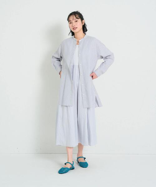 conges payes ADIEU TRISTESSE（コンジェ ペイエ アデュートリステス）の「◆2重布帛ノースリーブワンピース（ワンピース・レディース・サックスブルー/グリーン/パープル/ブラック・FREE）」の13枚目の写真