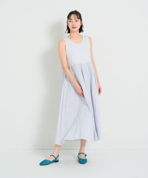 conges payes ADIEU TRISTESSE（コンジェ ペイエ アデュートリステス）の「◆2重布帛ノースリーブワンピース（ワンピース・レディース・サックスブルー/グリーン/パープル/ブラック・FREE）」の14枚目の写真