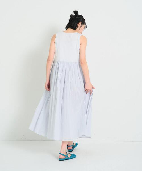 conges payes ADIEU TRISTESSE（コンジェ ペイエ アデュートリステス）の「◆2重布帛ノースリーブワンピース（ワンピース・レディース・サックスブルー/グリーン/パープル/ブラック・FREE）」の15枚目の写真