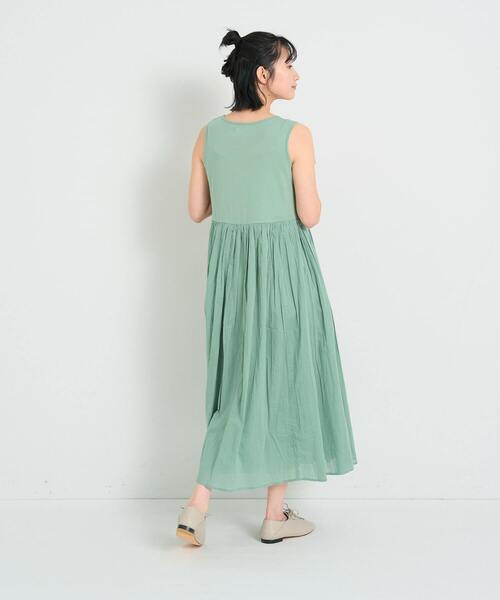 conges payes ADIEU TRISTESSE（コンジェ ペイエ アデュートリステス）の「◆2重布帛ノースリーブワンピース（ワンピース・レディース・サックスブルー/グリーン/パープル/ブラック・FREE）」の21枚目の写真