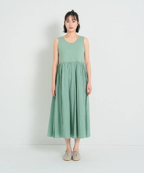 conges payes ADIEU TRISTESSE（コンジェ ペイエ アデュートリステス）の「◆2重布帛ノースリーブワンピース（ワンピース・レディース・サックスブルー/グリーン/パープル/ブラック・FREE）」の22枚目の写真