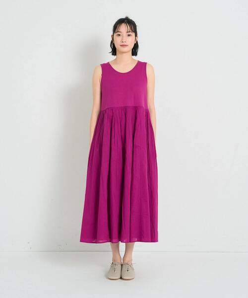 conges payes ADIEU TRISTESSE(コンジェ ペイエ アデュートリステス)の「◆2重布帛ノースリーブワンピース(ワンピース・レディース・サックスブルー/グリーン/パープル/ブラック・FREE)」の21枚目の写真
