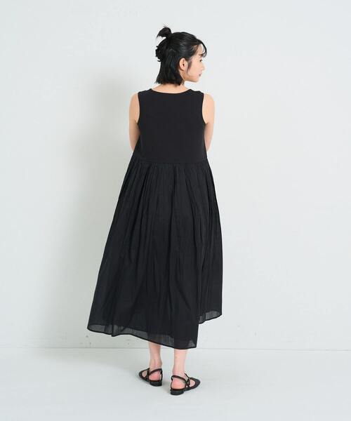 conges payes ADIEU TRISTESSE（コンジェ ペイエ アデュートリステス）の「◆2重布帛ノースリーブワンピース（ワンピース・レディース・サックスブルー/グリーン/パープル/ブラック・FREE）」の6枚目の写真