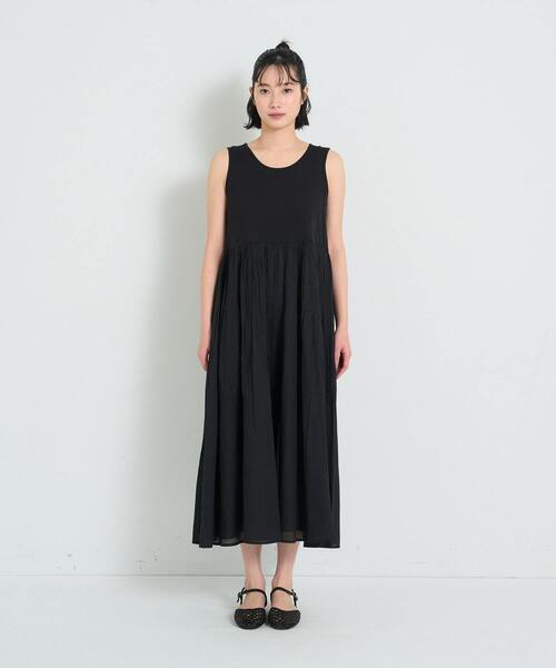 conges payes ADIEU TRISTESSE（コンジェ ペイエ アデュートリステス）の「◆2重布帛ノースリーブワンピース（ワンピース・レディース・サックスブルー/グリーン/パープル/ブラック・FREE）」の7枚目の写真