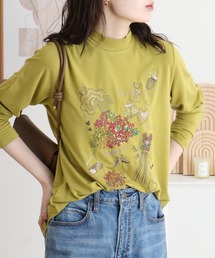 BRODIAEA ハイネックカットソー カラフル刺繍 スーパープレミアサーモ