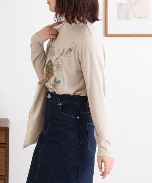 BRODIAEA(ブローディア)の「BRODIAEA ハイネックカットソー カラフル刺繍 スーパープレミアサーモ(Tシャツ/カットソー・レディース・ピンク/ブラック/オリーブ/チャコールグレー/ネイビー/ベージュ・40)」の17枚目の写真