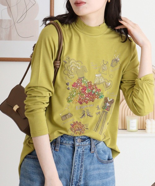 BRODIAEA(ブローディア)の「BRODIAEA ハイネックカットソー カラフル刺繍 スーパープレミアサーモ(Tシャツ/カットソー・レディース・ピンク/ブラック/オリーブ/チャコールグレー/ネイビー/ベージュ・40)」の21枚目の写真