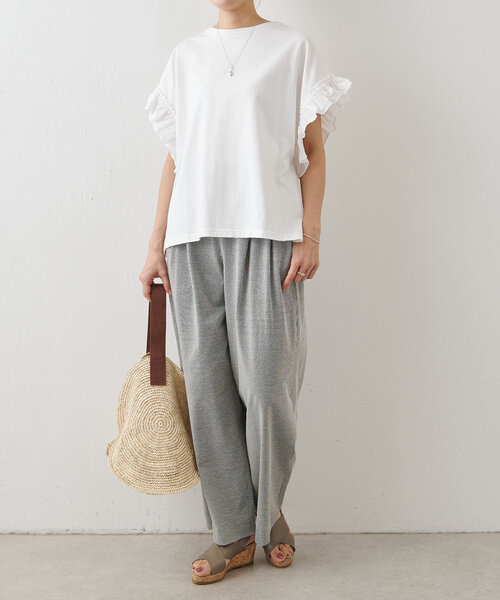 BEARDSLEY（ビアズリー）の「ストライプサッカーパンツ（その他パンツ・レディース・ブラック/カーキ・FREE）」の4枚目の写真