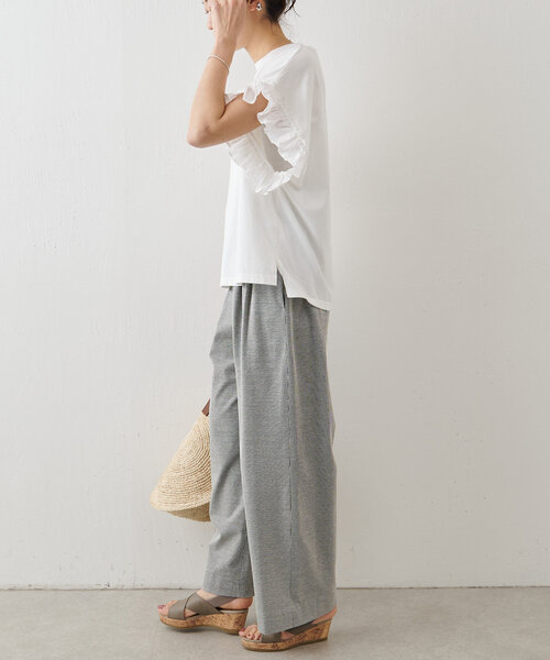 BEARDSLEY（ビアズリー）の「ストライプサッカーパンツ（その他パンツ・レディース・ブラック/カーキ・FREE）」の5枚目の写真