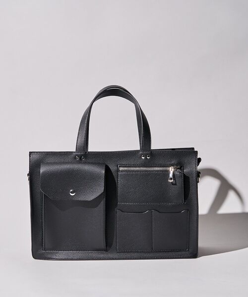 AMERICAN HOLIC(アメリカンホリック)の「マルチポケットスクエアA4ショルダートートバッグ(トートバッグ・レディース・ブラック/キャメル・FREE)」の19枚目の写真