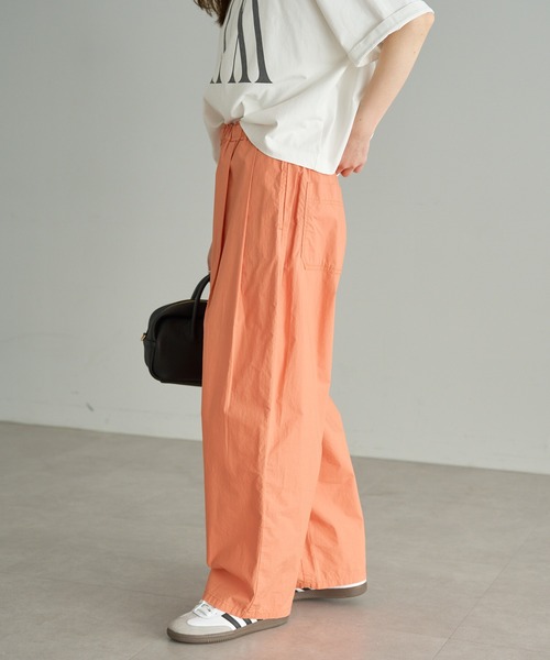 PUAL CE CIN（ピュアルセシン）の「高密度コットンコクーンパンツ（その他パンツ・レディース・グリーン/ベージュ/オレンジ/ブラック・FREE）」の8枚目の写真