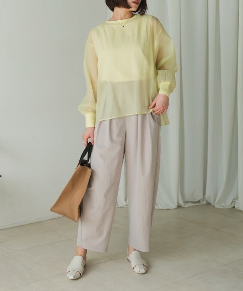 Bou Jeloud（ブージュルード）の「シアーレイヤードプルオーバー（Tシャツ/カットソー・レディース・イエロー/アイボリー/ブラック・38）」の15枚目の写真