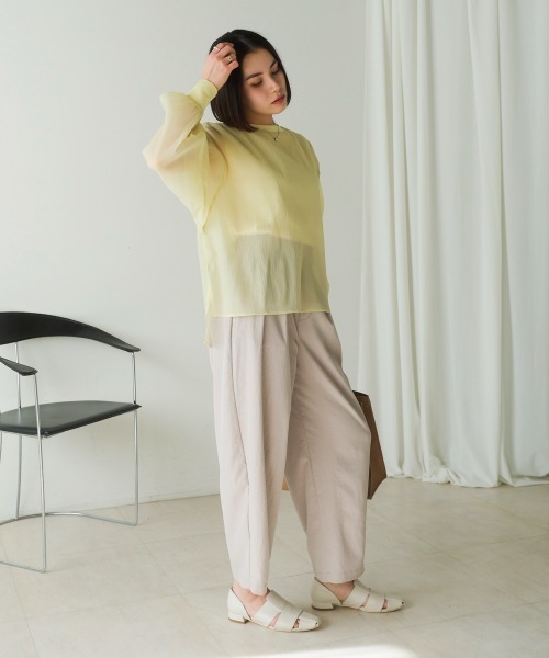 Bou Jeloud（ブージュルード）の「シアーレイヤードプルオーバー（Tシャツ/カットソー・レディース・イエロー/アイボリー/ブラック・38）」の17枚目の写真