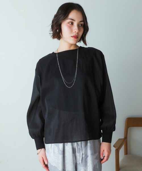 Bou Jeloud（ブージュルード）の「シアーレイヤードプルオーバー（Tシャツ/カットソー・レディース・イエロー/アイボリー/ブラック・38）」の4枚目の写真