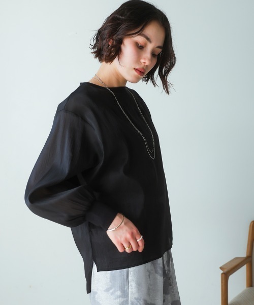 Bou Jeloud（ブージュルード）の「シアーレイヤードプルオーバー（Tシャツ/カットソー・レディース・イエロー/アイボリー/ブラック・38）」の6枚目の写真