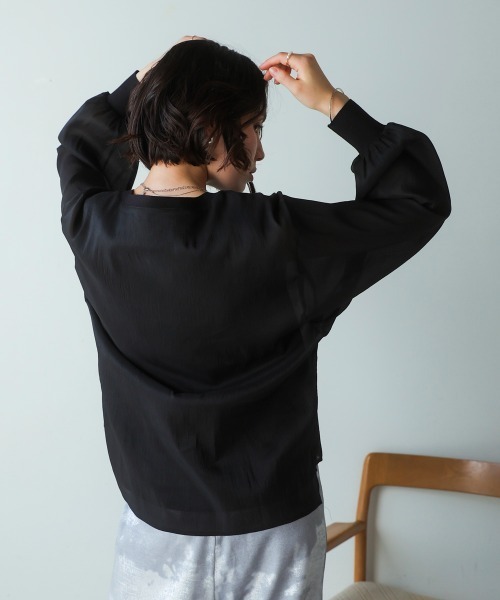 Bou Jeloud（ブージュルード）の「シアーレイヤードプルオーバー（Tシャツ/カットソー・レディース・イエロー/アイボリー/ブラック・38）」の8枚目の写真