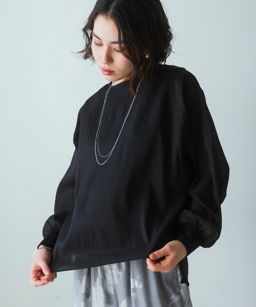 Bou Jeloud（ブージュルード）の「シアーレイヤードプルオーバー（Tシャツ/カットソー・レディース・イエロー/アイボリー/ブラック・38）」の10枚目の写真