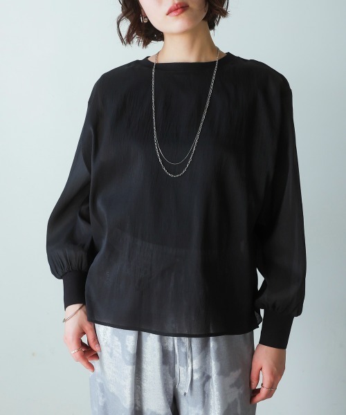 Bou Jeloud（ブージュルード）の「シアーレイヤードプルオーバー（Tシャツ/カットソー・レディース・イエロー/アイボリー/ブラック・38）」の12枚目の写真