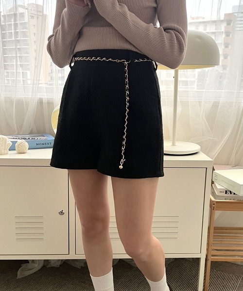 mumu（ムム）の「チェーン付きツイードショートパンツ（その他パンツ・レディース・ブラック/ホワイト/ピンク・FREE）」の5枚目の写真